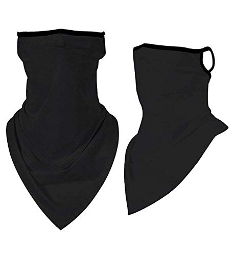 Kyerivs Face Mask Reusable Washable Cloth Bandanas Women Men Neck Gaiter Cover Ear Loops - color: Black01