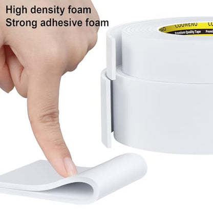 Single-Sided Adhesive EVA Foam Tape 2 Pack,2inX16.4FT,White Foam Weather Stripping,Door Seal & Window Insulation Tape,Waterproof Sound Proof Seal Strip for Doors,Garage Door & Gap Sealing - size: 2 Pack,2inX16.4FT