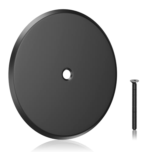 1 Pcs 7 Inch Cleanout Cover, Decorative Cleanout Access Covers Plate, Round Stainless Steel Flat Cover Plate for Cleanout Plug Access Hole with Large Center Securing Screw -Black - color: Black, size: 7inch- 1 PCS