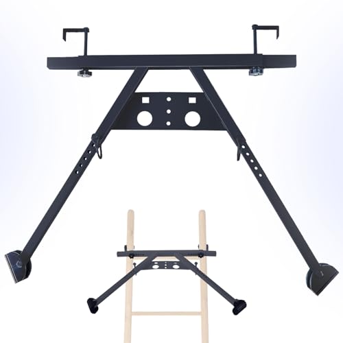 Extension Ladder Stabilizer for Wall, Ladder Stabilizer Ladder Standoff for Roof, Wall Standoff Ladder Accessory Safety Stability Steel, Adjustable Length 16.6-21", 300 LBS Weight Rating,Black