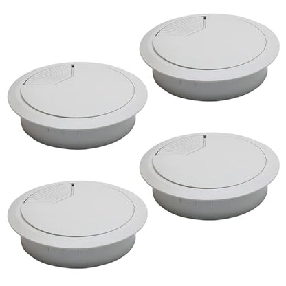 Desk Grommet 2-3/8" (60 mm), Desk Cord Hole Cover, Cable Grommet ABS Plastic, Desk Hole Grommet for Office and Home Table Cable, Detachable Adjustable Cable Cord Organizer (Light Grey 4 Pcs) - size: 2-3/8" (60 mm), style: 4 pcs Light Grey