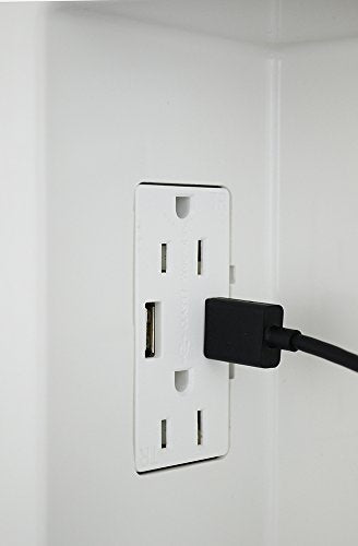 DATA COMM Electronics 45-0231-WH USB Recessed Media Outlet Box, In-Wall Cable Management, Duplex Receptacle,4.0 Amp Dual USB Ports, Large Cable Pass-Through, Design for Thin Mounts & TV, White - style: with Duplex Receptacle & 4.0 Amp Dual USB Ports