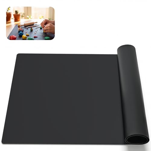Large Crafting Silicone Mat, 24"x36" x1.5MM Inch Artist Work Mat for Jewelry Making, Epoxy Resin, Painting, Scrapbooking, Heat Resistant Nonstick Surface and Table Protector for DIY, Black - color: Black, size: 36" x 24"