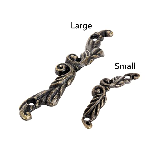dophee 10Pcs Antique Brass Decorative Pull Handle for Mini Jewelry Box Drawer Cabinet Chest Decoration Arch Shape 1.77" x 0.39"- Small - size: Small