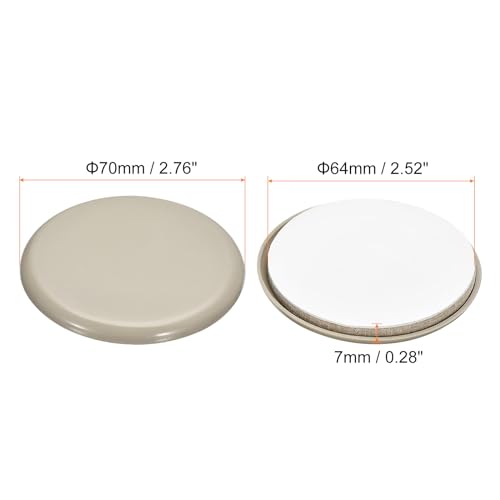 uxcell Furniture Sliders, 16Pcs 2 3/4" - Plastic Self-Adhesive Round Sliding Pads, Chair Glides for Carpeted Tile Vinyl Hardwood Floors (Grey) - size: 2 3/4"