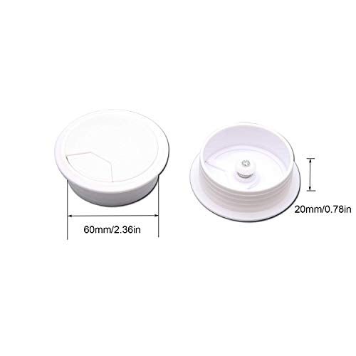 Quluxe Desk Grommet, 2-3/4 Inch Plastic Desk Cord Cable Hole Cover Grommet -White (Pack of 20) - color: Plastic-white