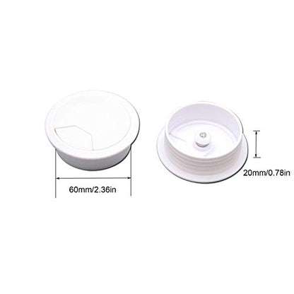 Quluxe Desk Grommet, 2-3/4 Inch Plastic Desk Cord Cable Hole Cover Grommet -White (Pack of 20) - color: Plastic-white