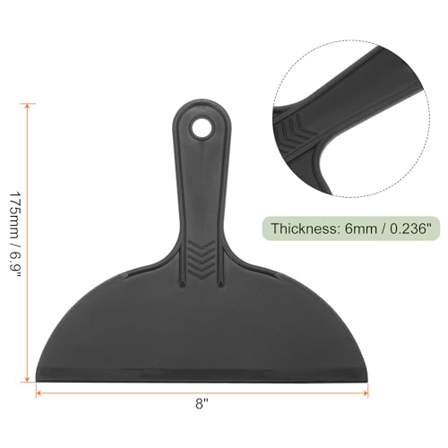 HARFINGTON 10pcs Putty Scraper 8" Width 6mm Thin Flexible Plastic Putty Knives for Taping Drywall Spreading Painting Wall Scratching - color: Black, size: 8"
