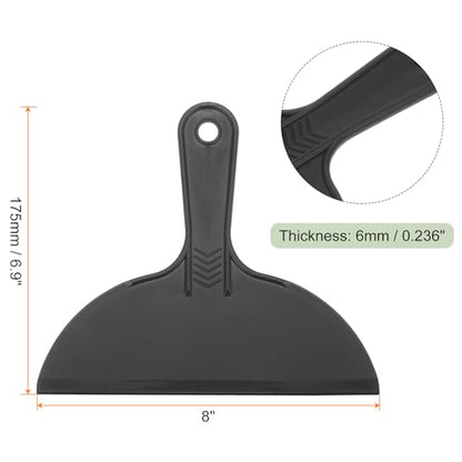 HARFINGTON 10pcs Putty Scraper 8" Width 6mm Thin Flexible Plastic Putty Knives for Taping Drywall Spreading Painting Wall Scratching - color: Black, size: 8"
