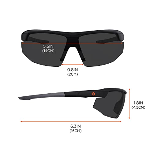 Ergodyne Skullerz SKOLL Anti Scratch Safety Glasses, Anti-Fog, ANSI z87.1 - color: Smoke Lens