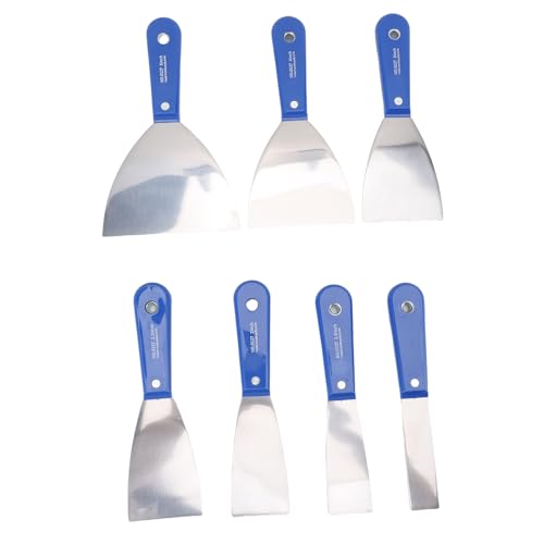 Putty Knife Set, 7 Pack, Carbon Steel Paint Scraper Tool with Storage Bag, for Applying Plaster Repairing Drywall Removing Wallpaper, 1 in 1.5in 2in 2.5in 3in 4in 5in