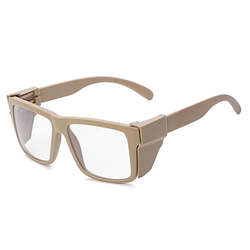 UV400 Bluelight Transition Photochromic Safety Glases Anti Scratch and Impact Resistant,Meets ANSI Z87.1 Standard - color: Desert Tan