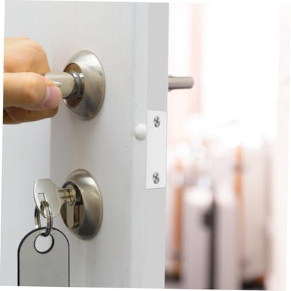 OSALADI Door Repair Plate 2.24X1.10 Inch Door Hole Repair Gasket with 4 Screws Cabinet Hinge Plate Deadbolt Cover Door Edge Hole Filler for Home Office Door Strike