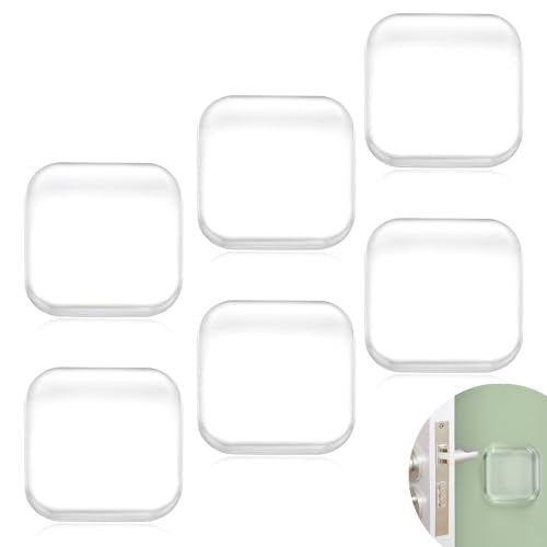 Door Stopper Wall Protector, Wall Shield Bumper Guard from Door Knobs,Sturdy Self Adhesive,Soft and Transparent,Washable Reusable Shock Absorbent Gel for Home Office (6, Transparent) - color: Transparent