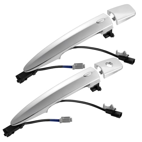 Front Left and Right Exterior Chrome Door Handle, fit for Nissan Sentra 2013-2018, fit for Nissan Murano Maxima 2009-2014, fit for Nissan Leaf 2011-2017 Replace#806469N00A - color: Silver, size: Front Left & Right
