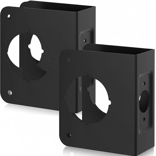 Ferraycle 2 Pcs Lock and Door Reinforcement Plate 1-3/4-Inch Thick by 2-3/8-Inch Backset 2-1/8-Inch Bore Doors Reinforce Repair Stainless Steel Home Security Plate Add Security to Your Home (Black) - color: Black