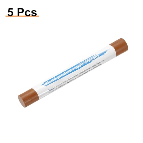 HARFINGTON 5pcs Wood Filler Sticks Wooden Wax Touch Up Furniture Repair Crayons for Scratch Hole Wood, Golden Teak - color: Golden Teak