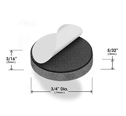 Slipstick Premium Wool Felt Furniture Pads/Small Chair Feet Floor Protectors (3/4 Inch Round) Includes 20 Heavy-Duty Felt Pads with Self Stick Adhesive, Gray, CB111 - size: 3/4" Round