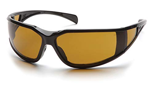 Pyramex Exeter Safety Eyewear - color: Glossy Black Frame/Shooter's Amber Anti-fog Lens