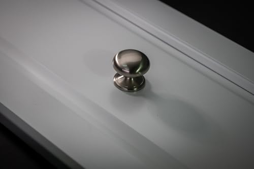 trust4care 8-Pack Brushed Satin Nickel Large Bifold Closet Door Knobs with Wide Base, Round Brass Wardrobe Folding Kitchen Cabinet Knobs, 1-1/2 Inch Furniture Drawer Pulls Handles - color: Nickel, size: Set of 8