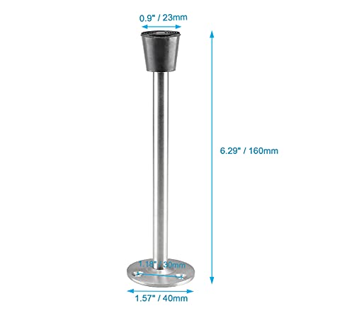 2 Pack Stainless Steel Heavy Duty Door Stop 6" Wall Mounted Door Stopper with Rubber Tip Design Mute for Wall and Door Protection, 6.29" / 160mm - size: 6.3"/160mm