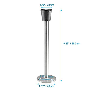 2 Pack Stainless Steel Heavy Duty Door Stop 6" Wall Mounted Door Stopper with Rubber Tip Design Mute for Wall and Door Protection, 6.29" / 160mm - size: 6.3"/160mm