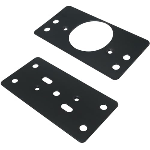 2 Sets Black Stainless Steel Repair Plate Multi Hole Hinge Mounting Plate Furniture Restoration Tool Suitable for Cabinet Storage Units Wardrobes Dressers
