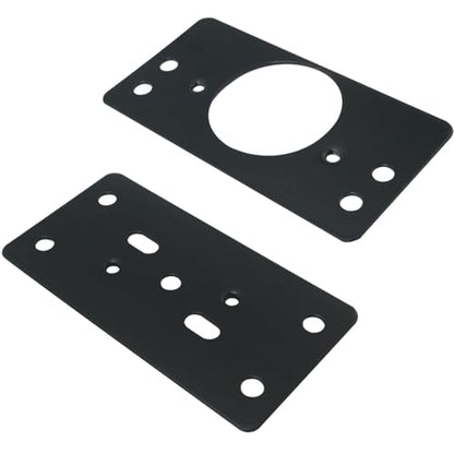 2 Sets Black Stainless Steel Repair Plate Multi Hole Hinge Mounting Plate Furniture Restoration Tool Suitable for Cabinet Storage Units Wardrobes Dressers