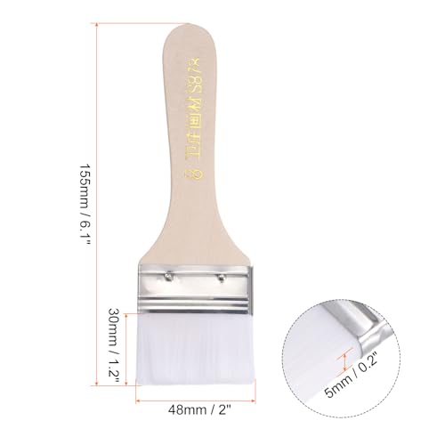 HARFINGTON 20pcs Paint Brushes 2" Paint Brush Nylon Flat Wall Paint Brush Soft Bristle with Wood Handle for Painting DIY Latex Paints Furniture Cabinets Fences, White - color: White, size: 2 inch
