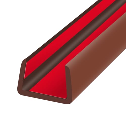 Rubber Edge Trim, Flexible Edge Banding, 1/2"(12.7mm) U Channel Furniture Edge Protector, Self Adhesive Edge Guards for Plywood, Wood, Glass Parts, 20Ft, Brown Color - color: Brown, size: Fit 1/2" - L20'