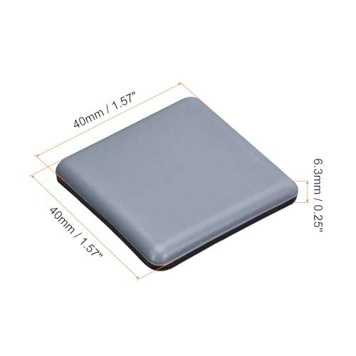 uxcell Furniture Sliders, 4Pcs 1-4/7"x1-4/7 - PTFE Square Appliance Slider, Self-Adhesive Chair Glides, Chair Leg Floor Protector for Carpet Hardwood Floor - size: 1 4/7" X 1 4/7"