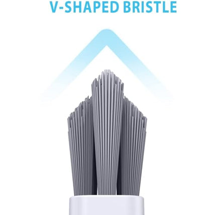 Lumkew Grout Cleaner Brush V Shape, Stiff Grout Cleaning Brushes for Tile Floor, Handheld Grout Scrub Brush Set for Shower, Bathroom, Kitchen, Household Use,2 pcs