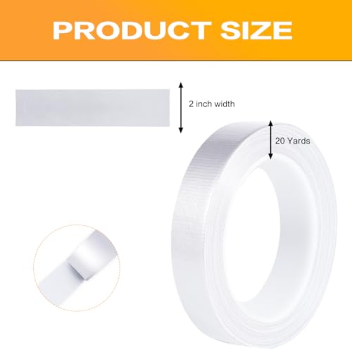 White Duct Tape 1 Inch x 33 Yards, Heavy Duty Waterproof Repair Tape, Straight Hand-Tear Cloth Tape for DIY Craft, Camping Gear, Home Maintenance & Packing - color: White