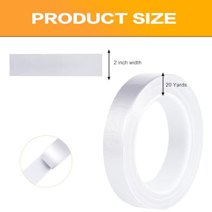 White Duct Tape 1 Inch x 33 Yards, Heavy Duty Waterproof Repair Tape, Straight Hand-Tear Cloth Tape for DIY Craft, Camping Gear, Home Maintenance & Packing - color: White
