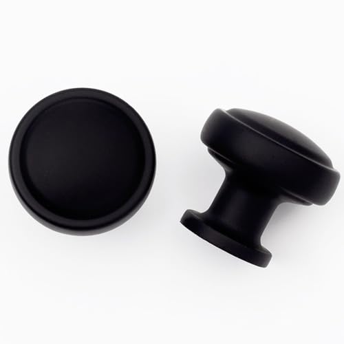 Brushed Bronze Solid Alloy Cabinet Knob Soft-Touch Color 30 Pack Round Knurled Cabinet Handle Hardware Drawer Pulls (20, Soft-Touch Black) - color: Soft-Touch Black