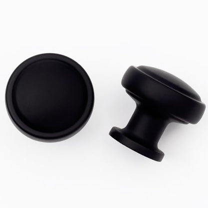 Brushed Bronze Solid Alloy Cabinet Knob Soft-Touch Color 30 Pack Round Knurled Cabinet Handle Hardware Drawer Pulls (20, Soft-Touch Black) - color: Soft-Touch Black