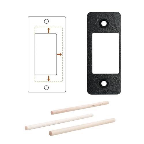 Deadbolt Restorer Strike Plate Large Version 2-3/4" x 1-1/8", Screw Holes Spaced 2-1/8", Fix Latch Misalignment/Sticking/Jamming, Narrow Side and Large Hole - color: Black, size: Large: 2-3/4" x 1-1/8" (1 Pack)