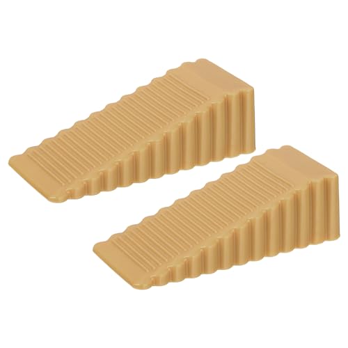 uxcell 2 Pcs Door Stoppers for Bottom of Door, 28mm/1.10 Inch Door Stops, Rubber Door Stopper Wedge Anti Slip, Window Stopper Door Stackable, Orange - color: Orange, size: 1.1-inches