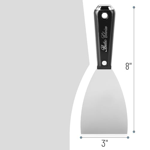 Bates 3 Inch Flexible Metal Putty Knife - Drywall Spackle Knife, Paint Scraper, Wall Scraper - color: Black, size: 3 Inch
