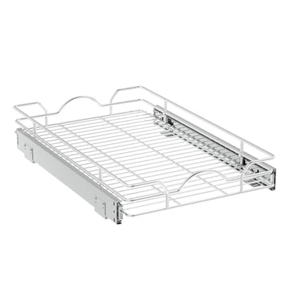 OCG Pull Out Cabinet Organizer (12" W x21 D), Pull out Shelves for Kitchen Cabinets, Slide Out Drawers for Base Cabinet Organization in Kitchen Bathroom Pantry, Bottom Mount, Chrome Finish - size: 12"w X 21"d, 1 Tier