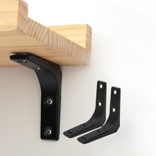 1 Pair Stainless Steel Right Angle Shelf Bracket Heavy Duty Furniture Repair Fixing Bracket Wall Mounting Rack Braces 7.5cm*7.5cm*2cm