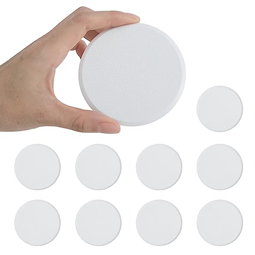 3 1/4 in Wall Protector Round, 10 Pack Doorknob Wall Shield Guard Door Stop, Rigid Vinyl Hard Wall Protection Pads White with Self Adhesive Sticker, HOME MASTER HARDWARE - color: Round, size: 3 1/4 in - 10 Pack