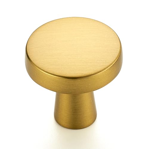 Ravinte 10 Pack Gold Cabinet Knobs Mini Round Knobs Single Hole Solid Drawer Pulls for Dresser Drawers -1 Inch Diameter - color: Gold