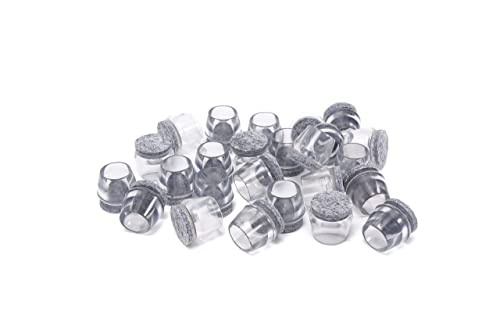 Furnigear Chair Leg Floor Protectors, Felt Furniture Pads Silicone Chair Leg Caps Round Hardware Floor Protectors (5/8”, 20 Pack) - color: Clear Gray-20 Pack, size: 5/8”