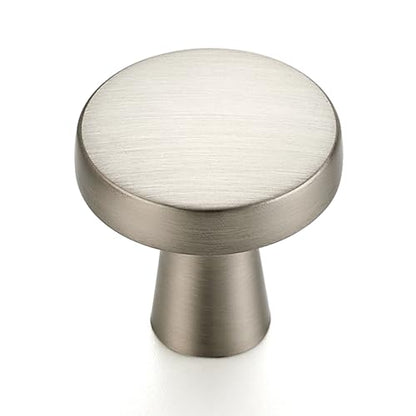 Ravinte 10 Pack Brushed Nickel Cabinet Knobs Mini Round Knobs Single Hole Solid Drawer Pulls for Dresser Drawers -1 Inch Diameter - color: Brushed Nickel