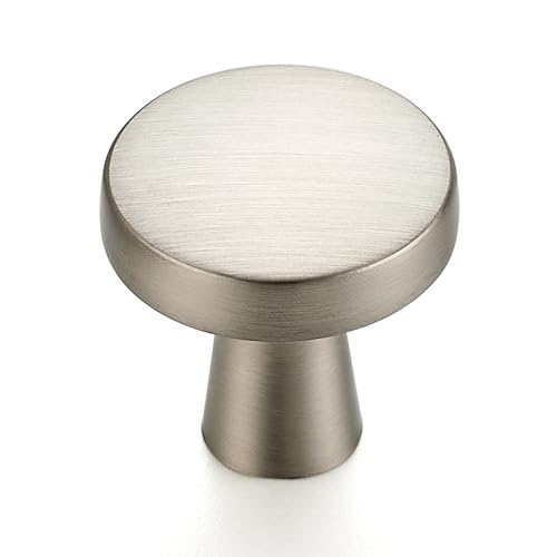 Ravinte 10 Pack Brushed Nickel Cabinet Knobs Mini Round Knobs Single Hole Solid Drawer Pulls for Dresser Drawers -1 Inch Diameter - color: Brushed Nickel
