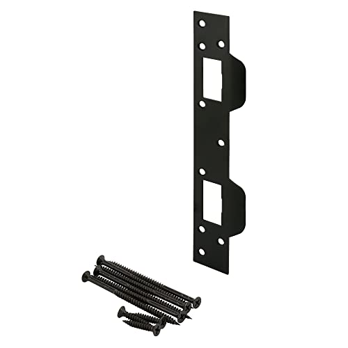 Prime-Line U 11452 Door Strike, 5-1/2 In., Hole Center, Matte Black Finish (Single Pack) - color: Matte Black