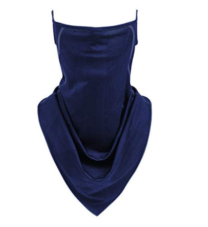Kyerivs Face Mask Reusable Washable Cloth Bandanas Women Men Neck Gaiter Cover Ear Loops - color: Mesh Navy