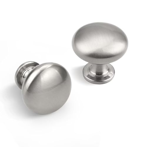 15 Pack Kitchen Cabinet Knobs, 1-3/16 Inch(29.5mm) Drawer Knobs Dresser Knobs,Satin Nickel Knobs Solid Drawer Pulls,Kitchen Cabinet Pulls for Dresser Drawers - color: Brushed Nickel