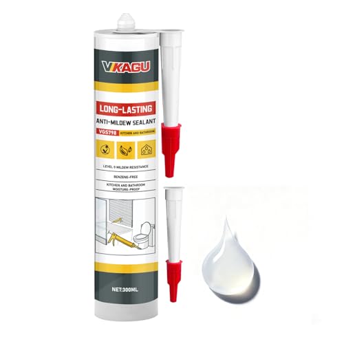 VGS 798 Professional Silicone Sealant Caulk, 10.15 oz Cartridge, 1 Pack – Waterproof Silicone Sealant for Kitchen and Bathroom, Shrink Resistant, Crack Resistant - style: 1 Pack